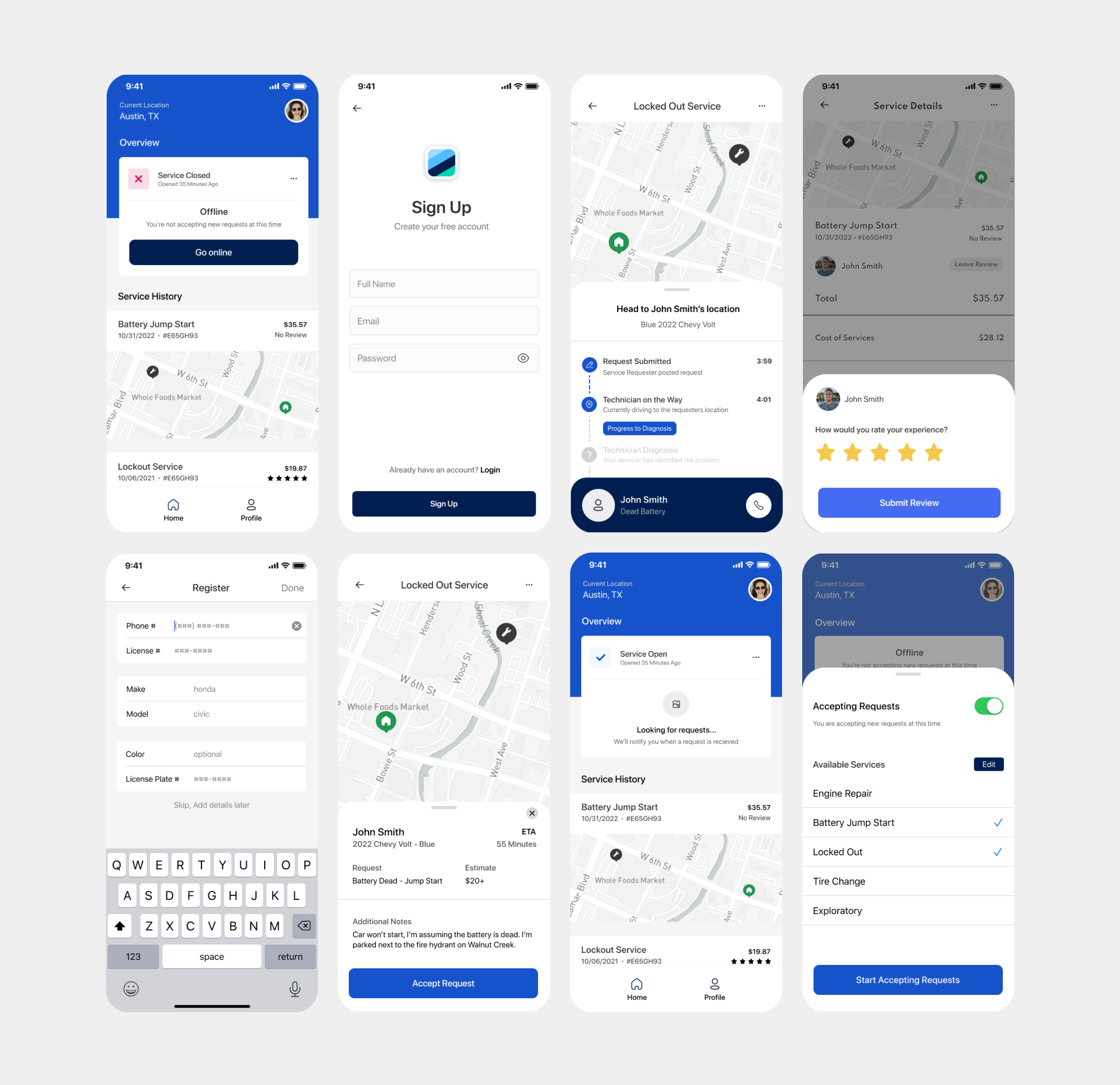 Low fidelity wireframes that display movie theater seat selection flow